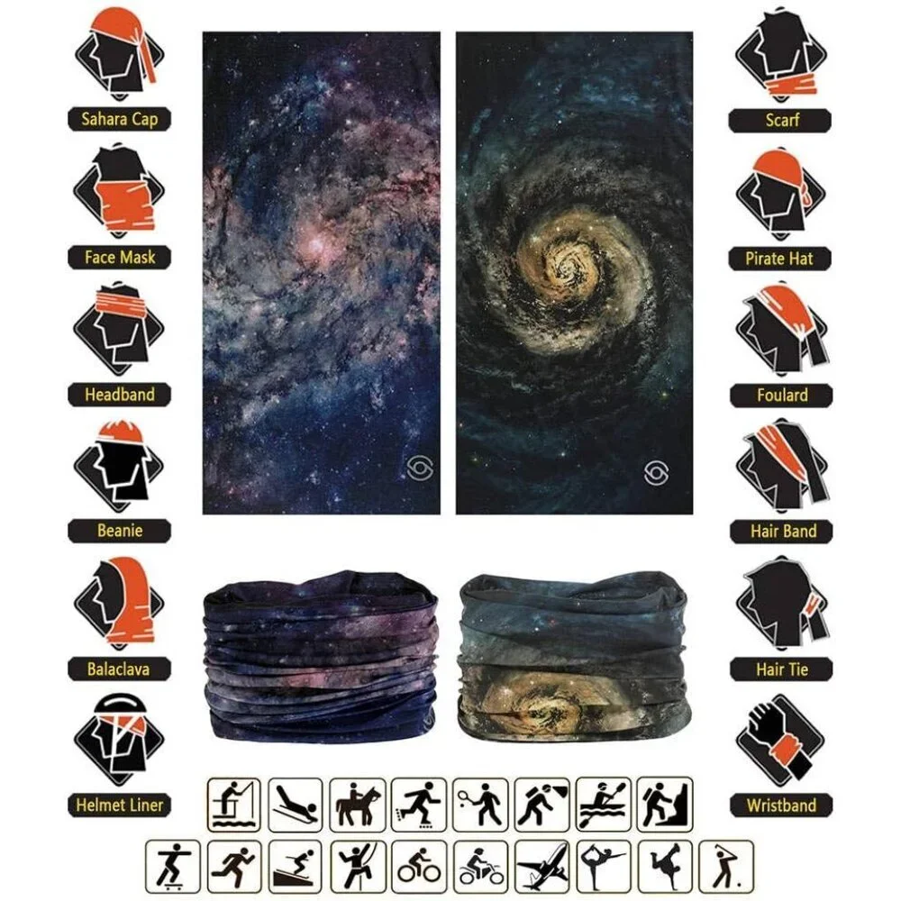 Headband Neck Gaiter Microfiber One Size Breathable Sports Face Mask